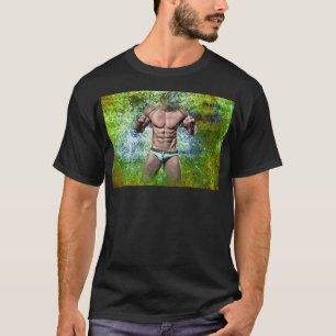 SlipperyJoe's zeer gespierde volwassen man zonder T-shirt