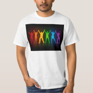 Slipperyjoe's zes staande silhouetten met opgeheve t-shirt