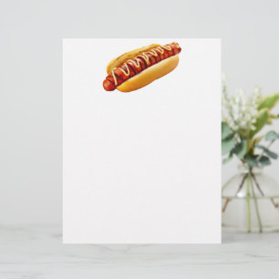 SlipperyJoe's zomerse BBQ-sfeer hotdog genesteld z Briefhoofd