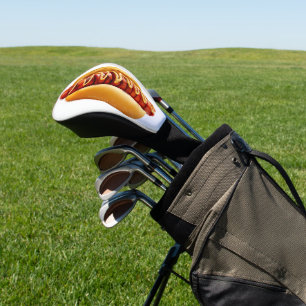 SlipperyJoe's zomerse BBQ-sfeer hotdog genesteld z Golfheadcover