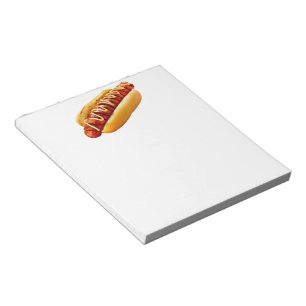 SlipperyJoe's zomerse BBQ-sfeer hotdog genesteld z Notitieblok