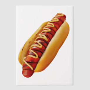 SlipperyJoe's zomerse BBQ-sfeer hotdog genesteld z Vellum Uitnodigingen