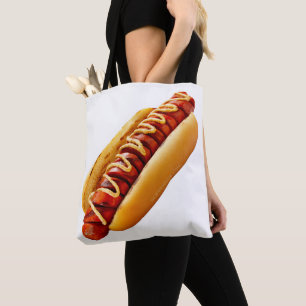 SlipperyJoe's zomerse BBQ-vibe hotdog genesteld za Draagtas
