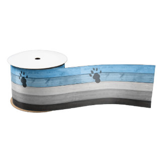SlipperyJoe's zwarte otterpootafdruk harige slanke Lint