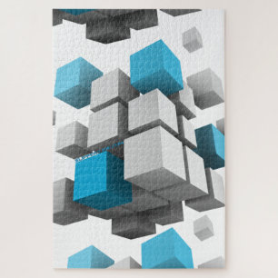 SlipperyJoe's zwevende cluster van kubussen groott Legpuzzel