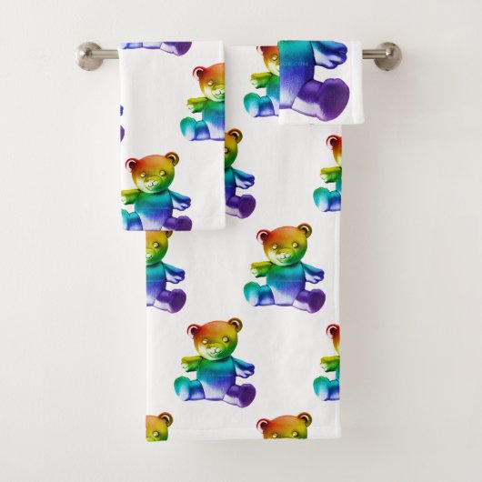 SlipperyL'ours en peluche brossé de Joe gra arc-en (En situation)