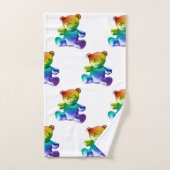 SlipperyL'ours en peluche brossé de Joe gra arc-en (Serviette à main)