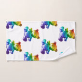 SlipperyL'ours en peluche brossé de Joe gra arc-en (Serviette à main)