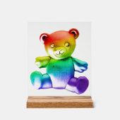 SlipperyL'ours en peluche brossé de Joe gra arc-en (Recto)