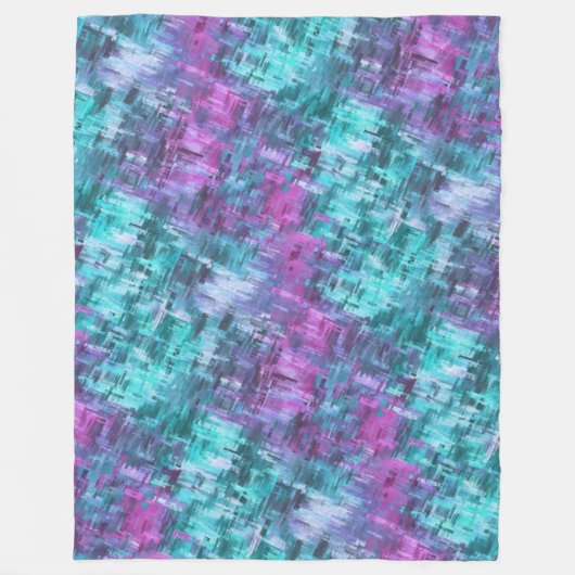 slipstream digihatch - blauwgroen en paarse: fleece deken (Voorkant)