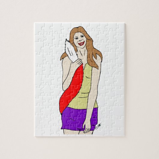 slistige meid legpuzzel (Verticaal)