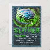 Slither Snake Green Reptile Verjaardag Uitnodiging (Voorkant)
