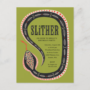 Slither Snake Invitation de carte postale Annivers