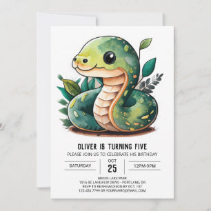 Slithering Wonderland Verjaardagsuitnodiging Kaart