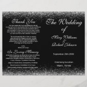 Sliver Confetti Glitter Wedding Program (Voorkant)