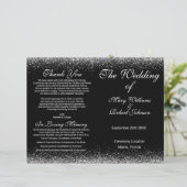 Sliver Confetti Glitter Wedding Program (Staand voorkant)