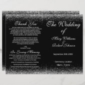 Sliver Confetti Glitter Wedding Program (Voorkant / Achterkant)