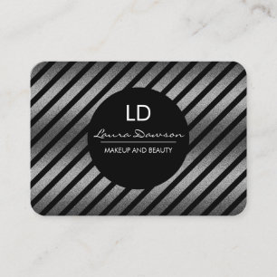 Sliver Glamour Monogram Cirkel en Stripes Visitekaartje