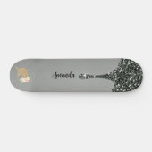 Sliver glitter unicorn skateboard (Horizontaal)