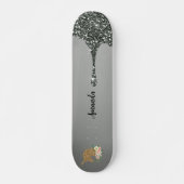 Sliver glitter unicorn skateboard (Voorkant)