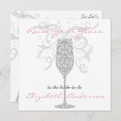 Sliver verhoog uw glazen uitnodiging (Voorkant / Achterkant)