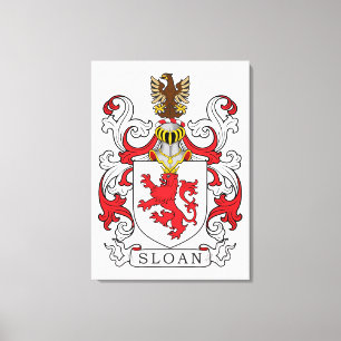 Sloan Family Crest Canvas Afdruk