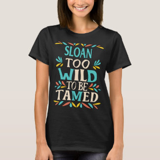 SLOAN Naam Schattige Retro Meisjes Wildflower SLOA T-shirt