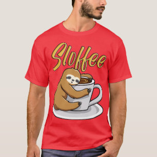 Sloffee Funny Sloth Coffee Mok T-shirt