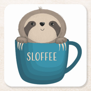 Sloffee! Vierkante Kartonnen Onderzetter