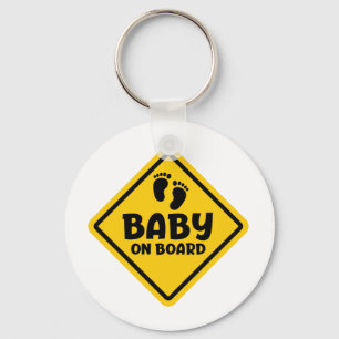 Slogan baby aan boord - baby, in auto. sleutelhanger