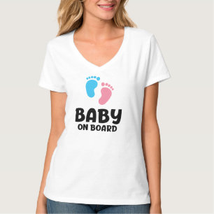 Slogan baby on board - baby aan boord, in auto.  t-shirt
