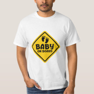 Slogan baby on board - baby aan boord, in auto. t-shirt