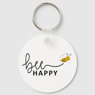 Slogan bee happy, je groene zorgen. Basis. Sleutelhanger