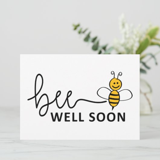 Slogan Bee well soon. Van harte beterschap ! (Staand voorkant)