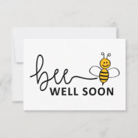 Slogan Bee well soon. Van harte beterschap !