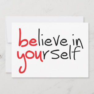 Slogan Believe in yourself. Geloof in jezelf