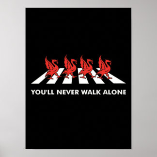 Slogan Football Liverpool "Youll Loop nooit alleen Poster
