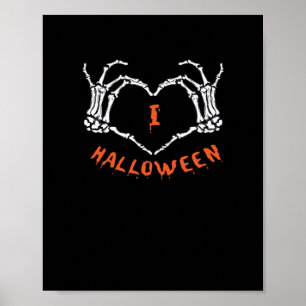 Slogan Halloween. Hartgebaar gemaakt van skelet Poster