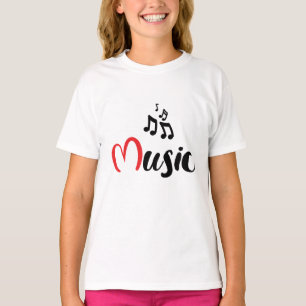 Slogan ik hou van muziek. Liefde voor muziek. T-shirt