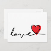 Slogan Love. Jour de Saint Valentin, carte de voeu (Devant / Derrière)