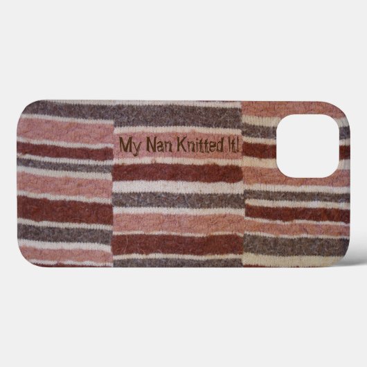 slogan met bruine hand gebreide strips Case-Mate iPhone case (Achterkant (horizontaal))