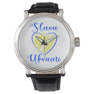 Slogan Slava Ukraine Glory naar het hart van Oekra Horloge
