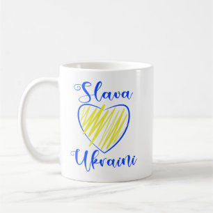 Slogan Slava Ukraine Glory naar het hart van Oekra Koffiemok