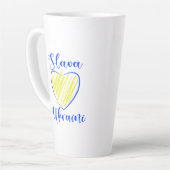 Slogan Slava Ukraine Glory naar het hart van Oekra Latte Mok (Linkerhoek)