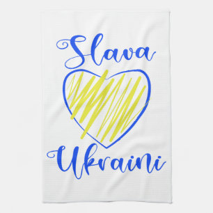 Slogan Slava Ukraine Glory naar het hart van Oekra Theedoek