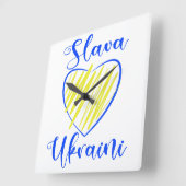 Slogan Slava Ukraine Glory naar het hart van Oekra Vierkante Klok (Hoek)
