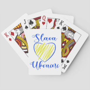 Slogan Slava Ukraini Eer aan Oekraine hart Pokerkaarten