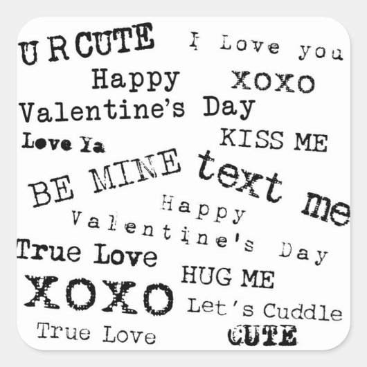 Slogans de coeur VALENTINE Ancien Sticker de machi (Devant)