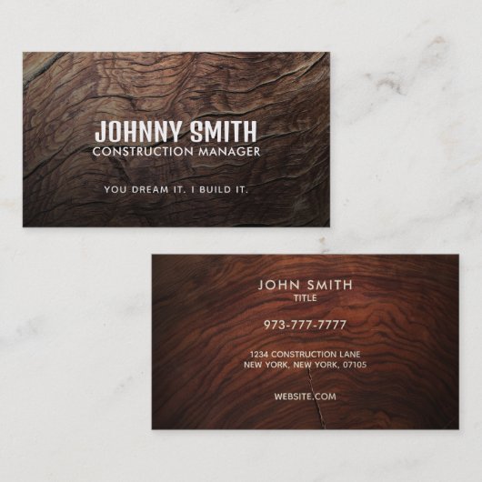 Slogans de construction Cartes de visite (Devant / Derrière)