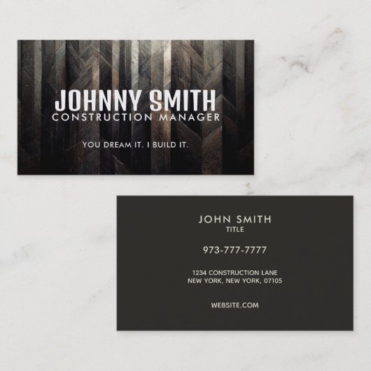 Slogans de construction Cartes de visite (Devant / Derrière)